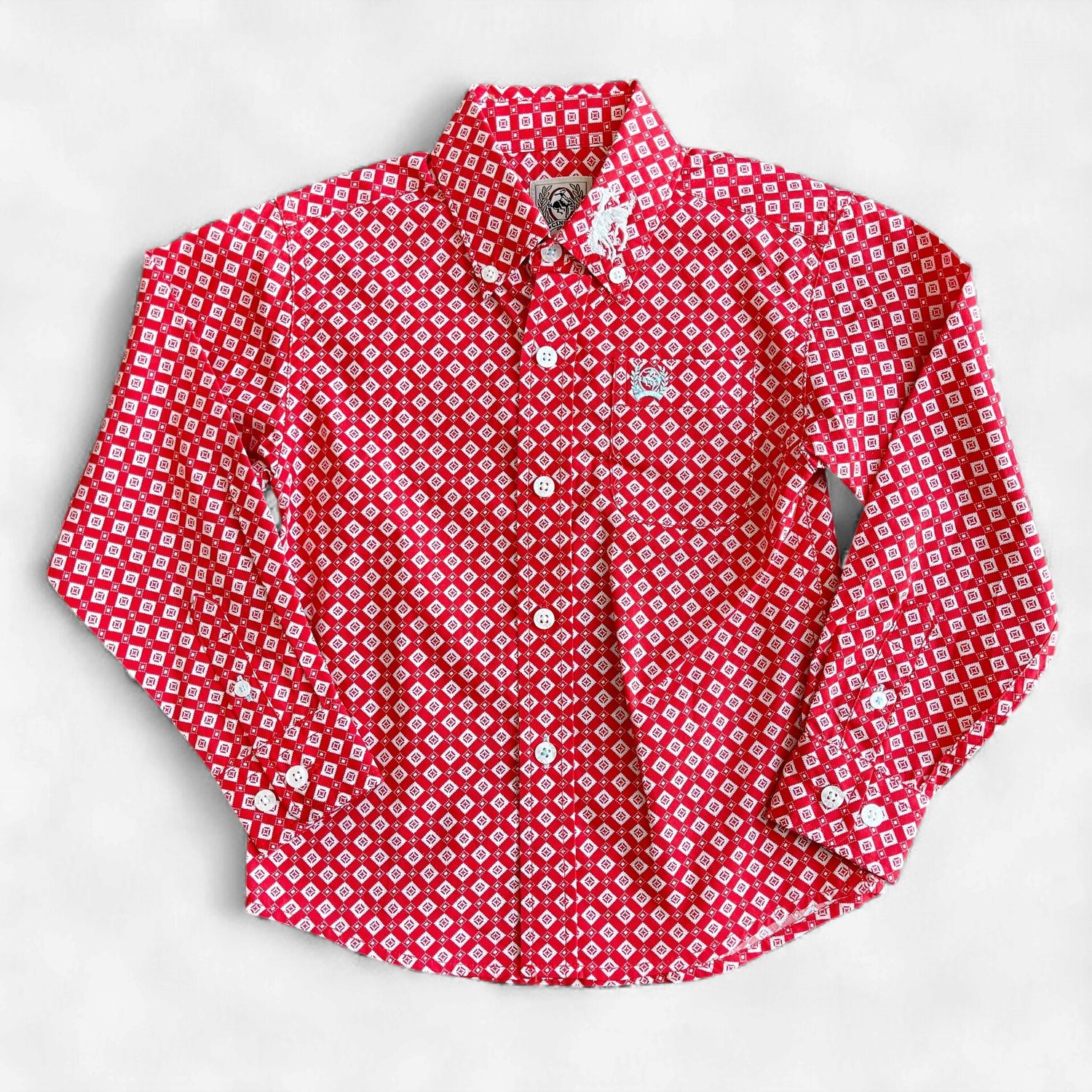 Toddler Cinch Pendleton Round-Up Red Diamond Long Sleeve Button Up