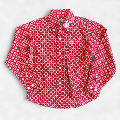 Toddler Cinch Pendleton Round-Up Red Diamond Long Sleeve Button Up