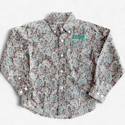 Toddler Cinch Pendleton Round-Up Teal Paisley Long Sleeve Button Up