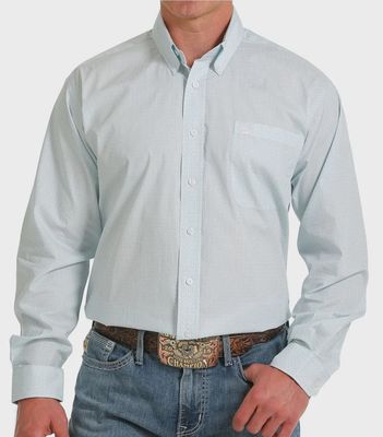 Men's Cinch Pendleton Round-Up Light Blue Geometric Long Sleeve Button Up