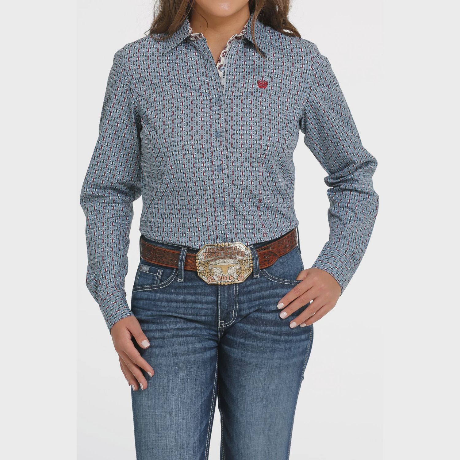 Ladies Cinch Pendleton Round-Up Block Long Sleeve Button Up