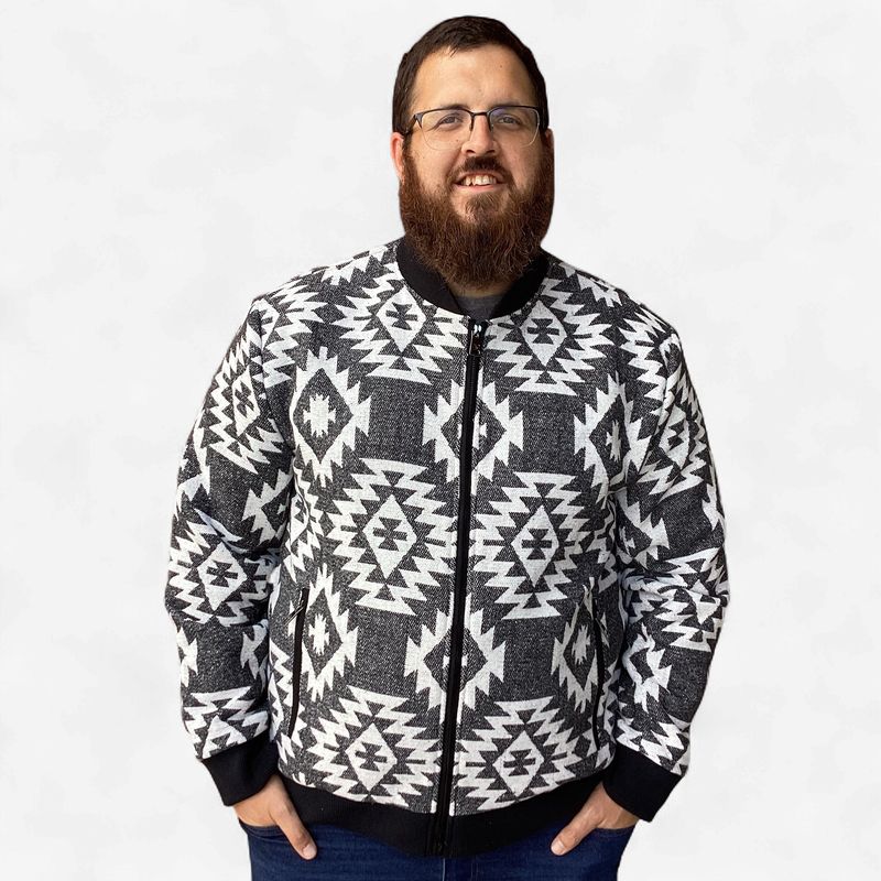 Men's MontanaCo Pendleton Round-Up Black and White Bomber Jacket