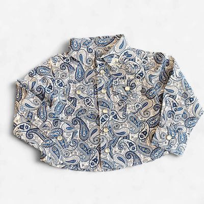 Infant Wrangler Pendleton Round-Up Blue Paisley Long Sleeve Snap