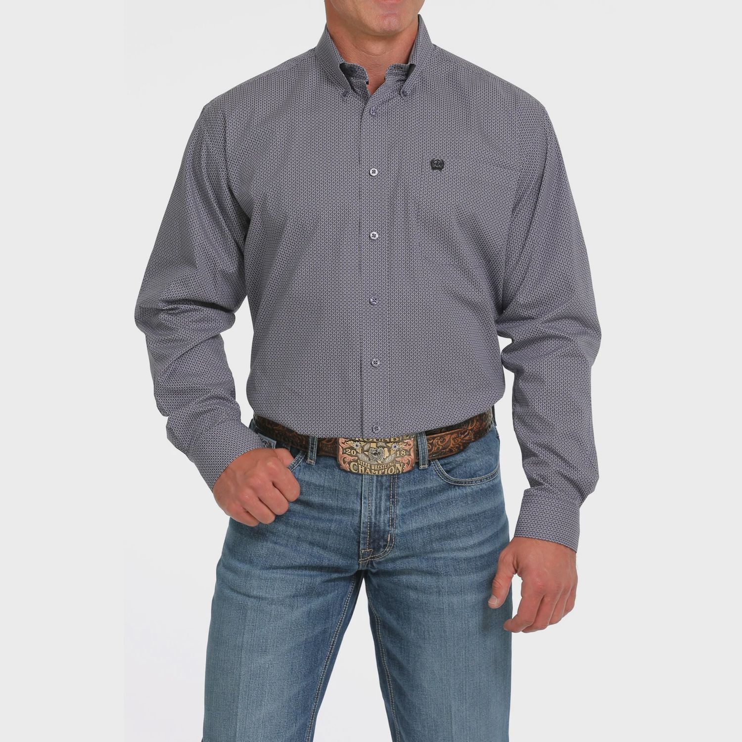Men's Cinch Pendleton Round-Up Lilac Diamond Long Sleeve Button Up