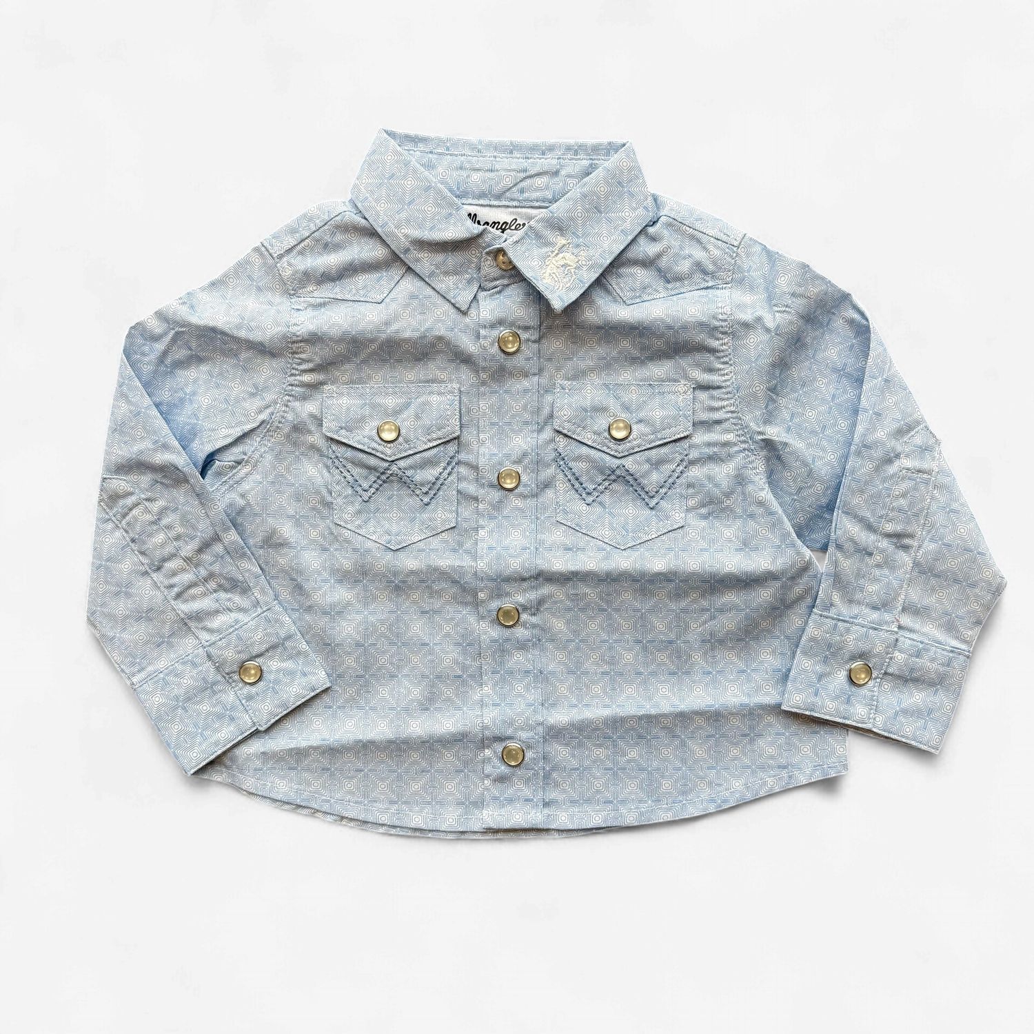 Infant Wrangler Pendleton Round-Up Blue Geo Long Sleeve Snap