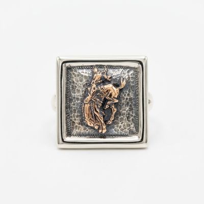 Pendleton Round-Up Vogt Square Hammered Cocktail Ring