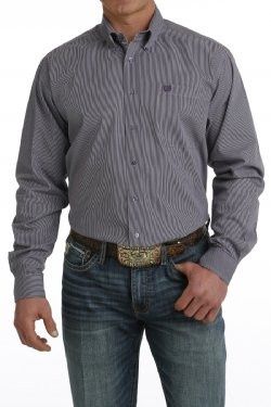 Men's Cinch Pendleton Round-Up Purple Micro Pinstripe Long Sleeve Button Up