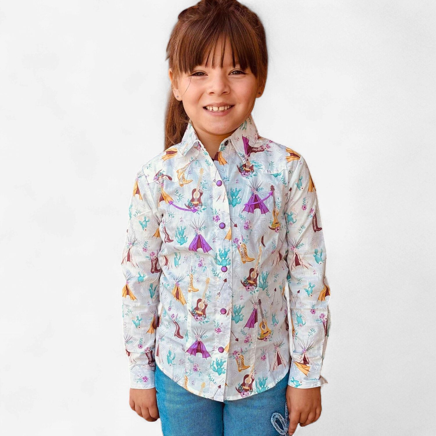 Youth Cruel Girls Pendleton Round-Up Western Print Long Sleeve Snap