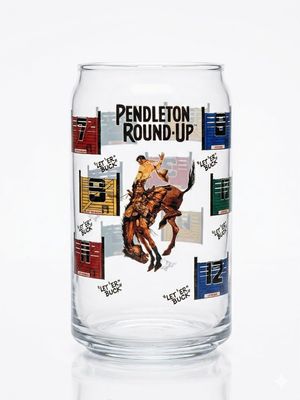 Pendleton Round-Up Chutes Soda Can Glass