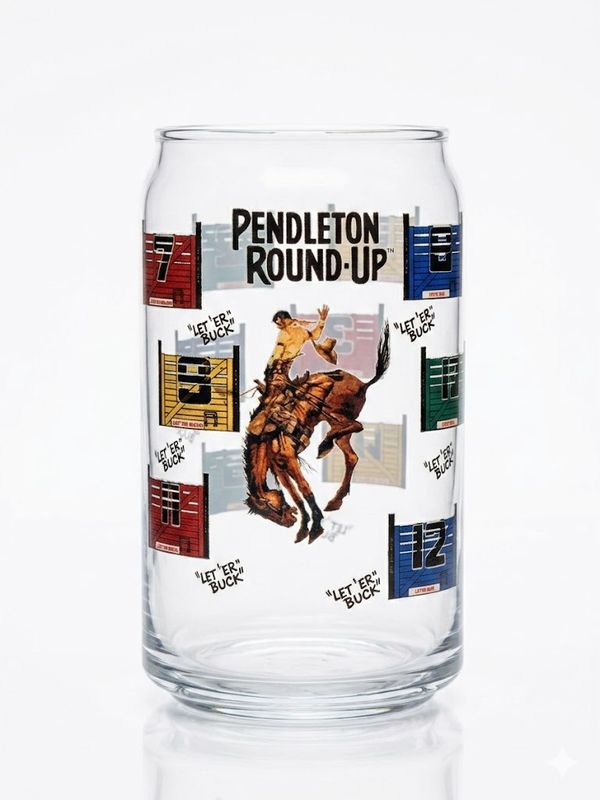 Pendleton Round-Up Chutes Soda Can Glass
