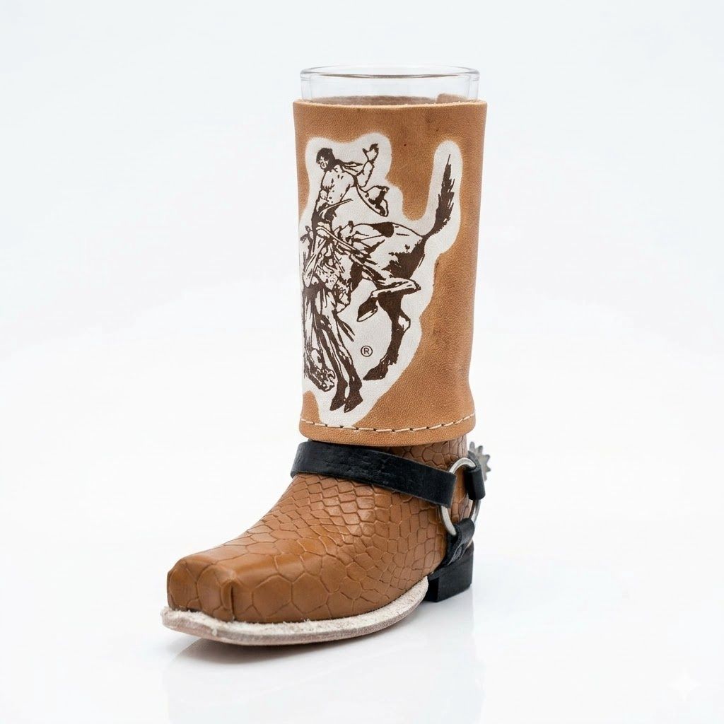 Pendleton Round-Up Brown Boot Shot Glass