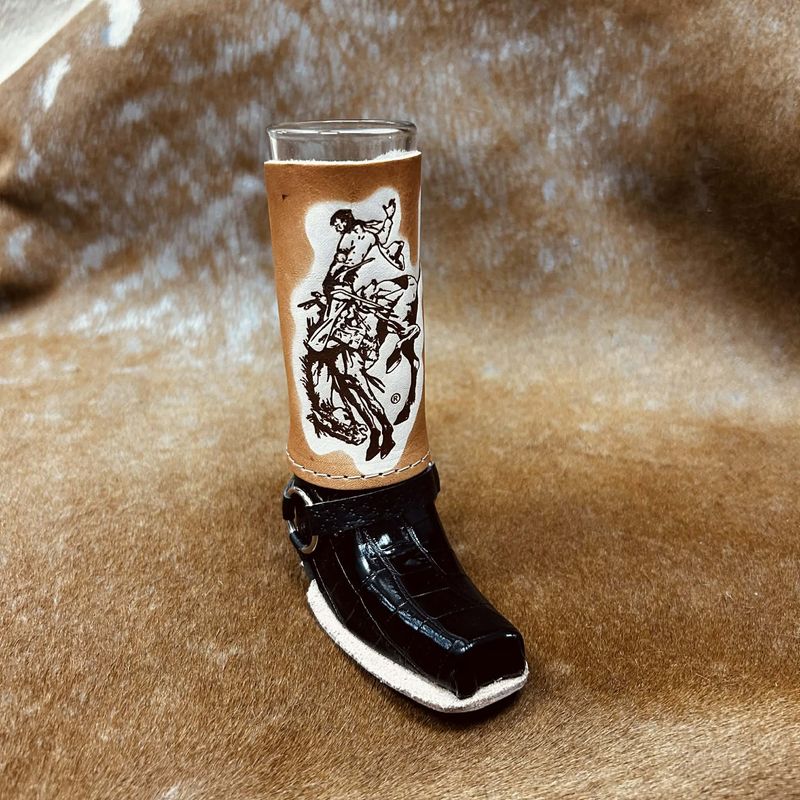 Pendleton Round-Up Black Boot Shot Glass