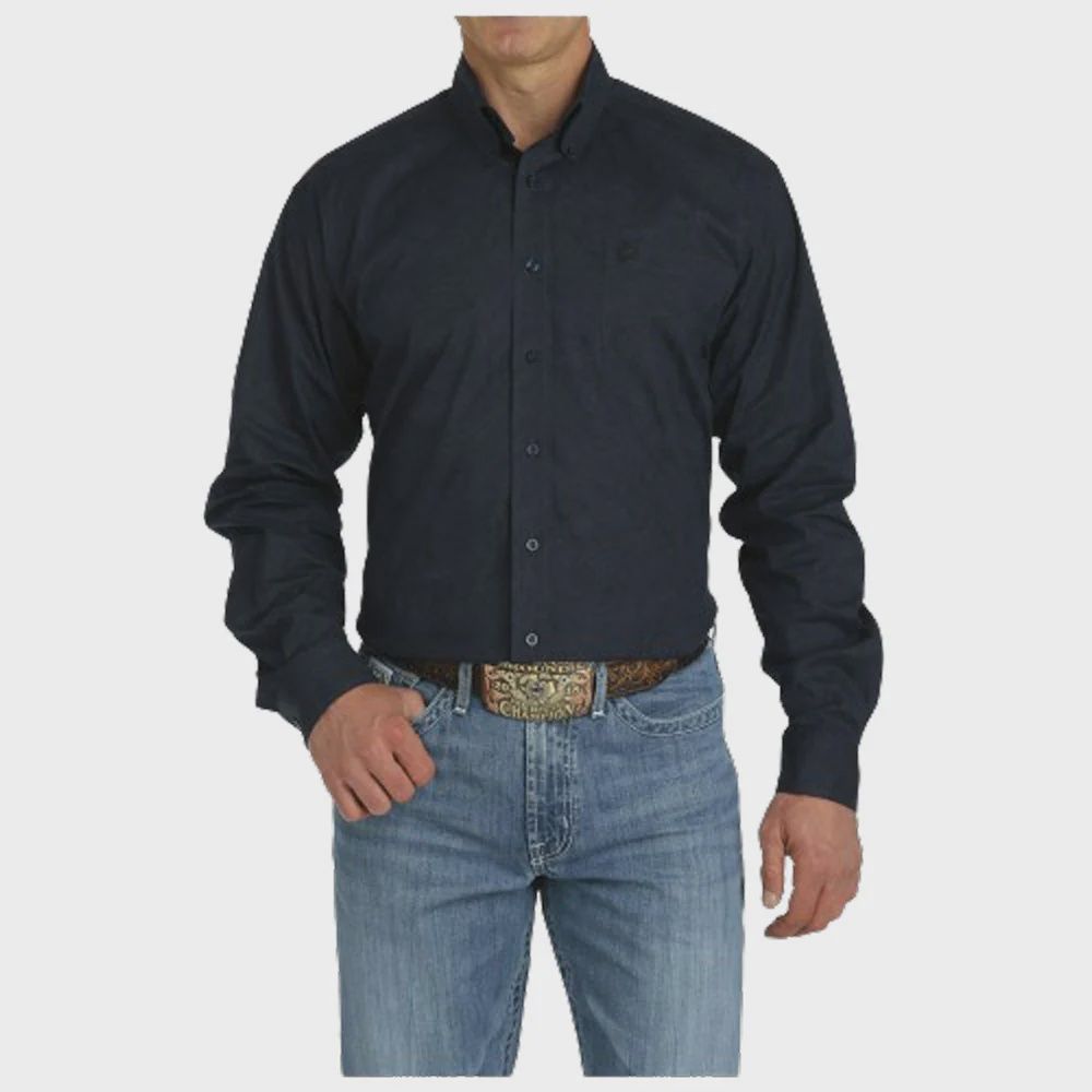 Men's Cinch Pendleton Round-Up Black and Navy Long Sleeve Button Up