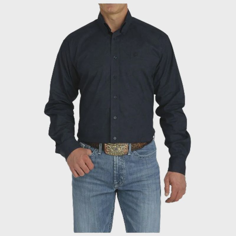 Men's Cinch Pendleton Round-Up Black and Navy Long Sleeve Button Up