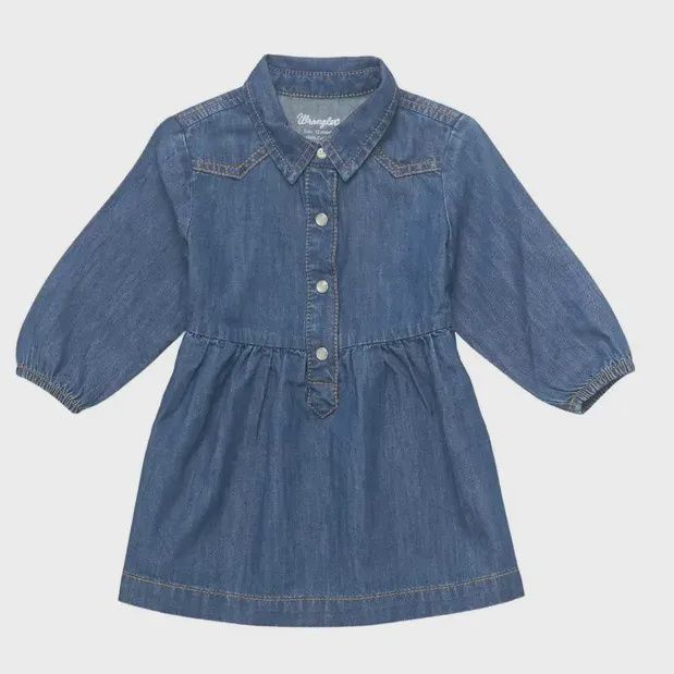 Toddler Wrangler Pendleton Round-Up Denim Long Sleeve Dress