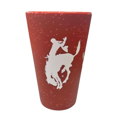 Red Speckled Pendleton Round-Up Silipint Glass