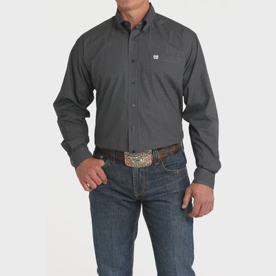 Men's Cinch Pendleton Round-Up Black and White Geometric Long Sleeve Button Up