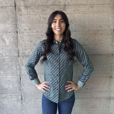 Ladies Cinch Pendleton Round-Up Teal Floral Long Sleeve Button Up