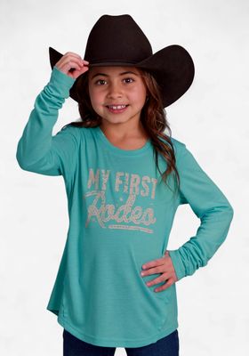 Youth Girls Roper Pendleton Round-Up First Rodeo Long Sleeve Tee