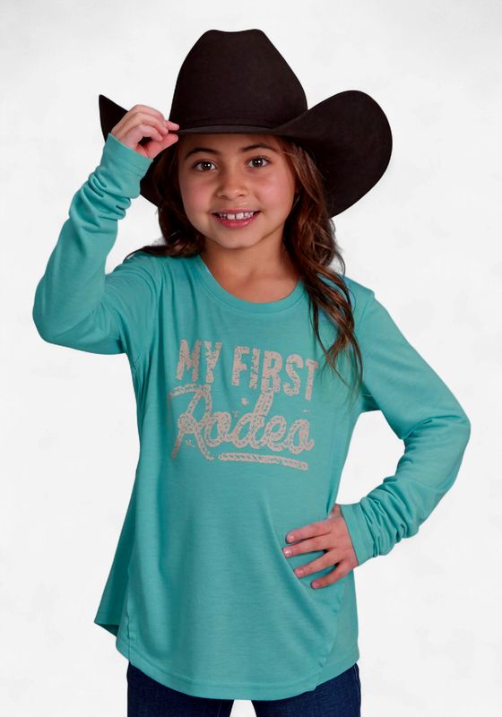 Youth Girls Roper Pendleton Round-Up First Rodeo Long Sleeve Tee