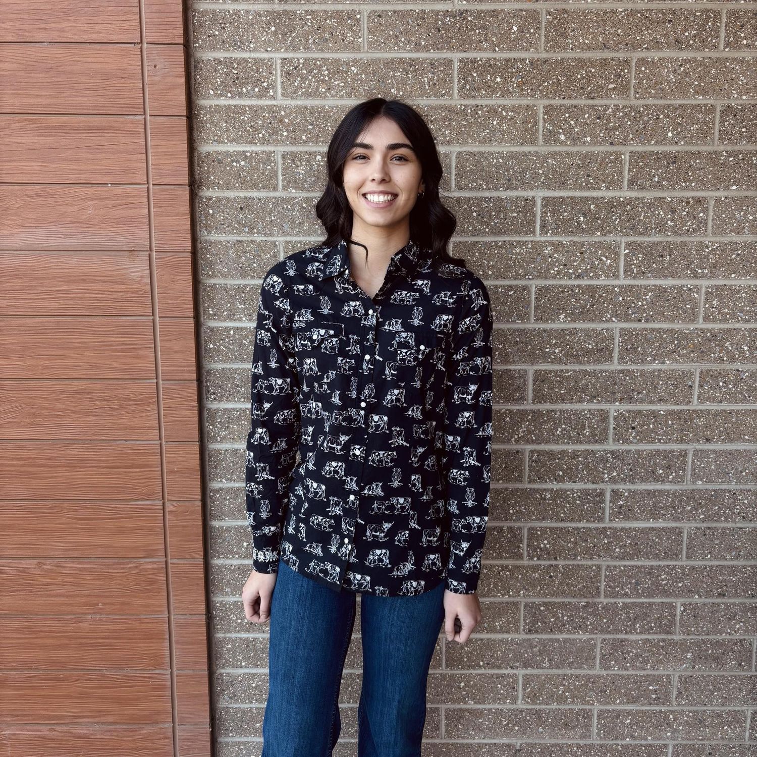 Ladies Pendleton Round-Up Tin Haul Cow Long Sleeve Snap