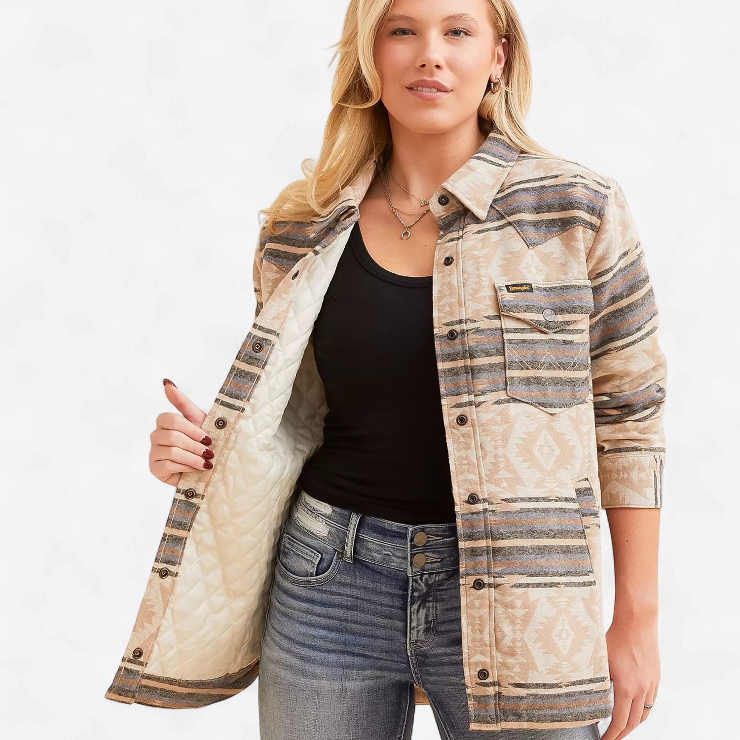 Ladies Wrangler Pendleton Round-Up Western Retro Shacket