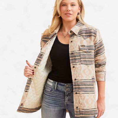 Ladies Wrangler Pendleton Round-Up Western Retro Shacket