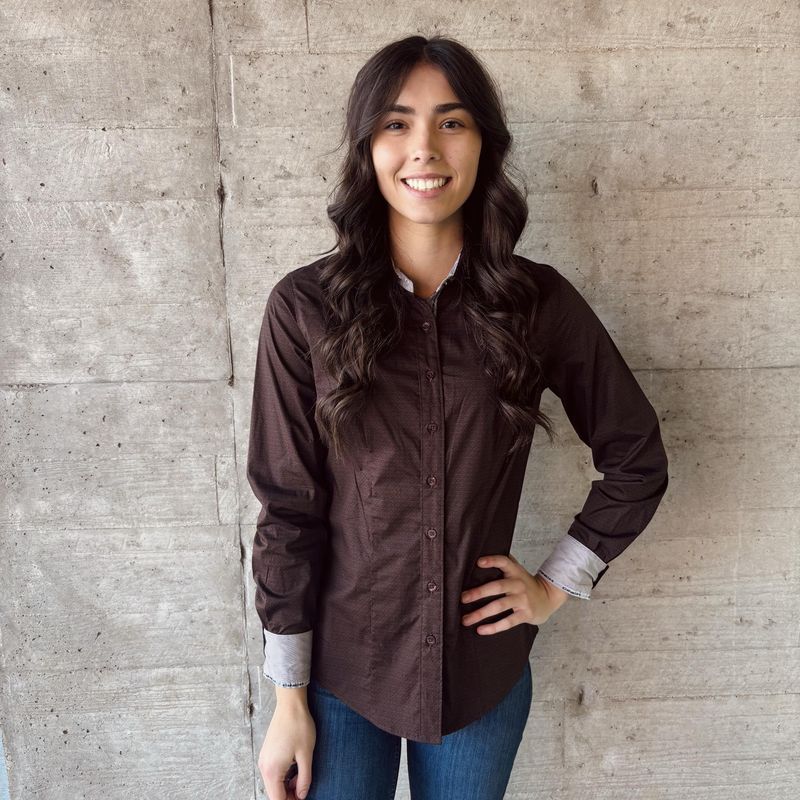 Ladies Cinch Pendleton Round-Up Brown Long Sleeve Button Up