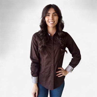 Ladies Cinch Pendleton Round-Up Brown Long Sleeve Button Up