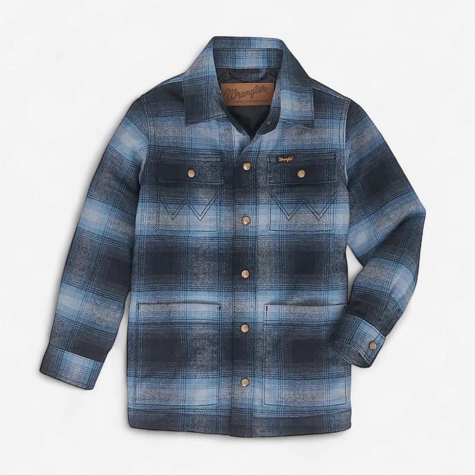 Youth Wrangler Pendleton Round-Up Plaid Flannel Shirt Jacket