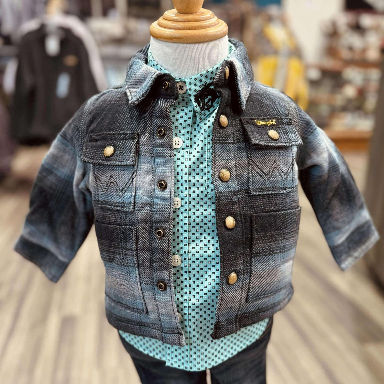 Infant Wrangler Pendleton Round-Up Flannel Lines Shirt Jacket