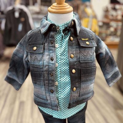 Infant Wrangler Pendleton Round-Up Flannel Lines Shirt Jacket