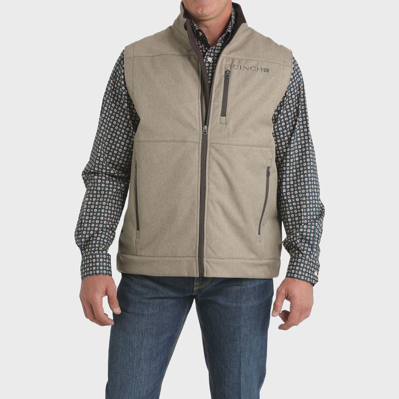 Men's Cinch Pendleton Round-Up Bonded Conceal Carry Vest - Khaki