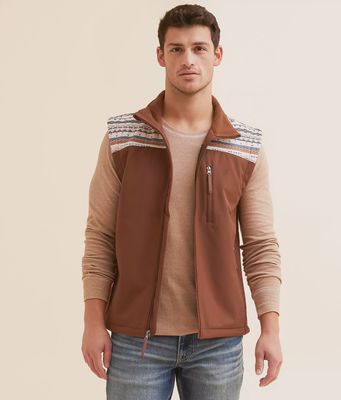 Men's Hooey Pendleton Round-Up Rust/Aztec Softshell Vest