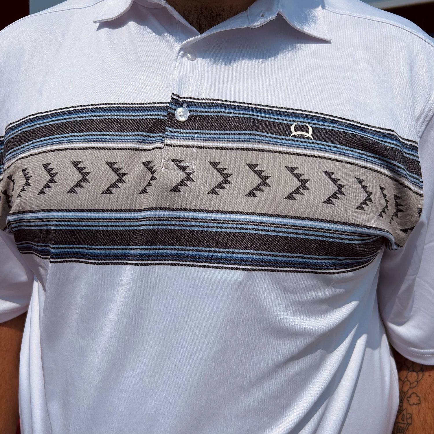 Men's Cinch Pendleton Round-Up Geometric Stripe Arenaflex Polo, size: S