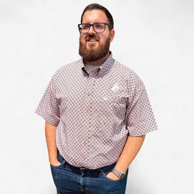 Men's Cinch Pendleton Round-Up Pink Floral Geo ArenaFlex Short Sleeve Button Up