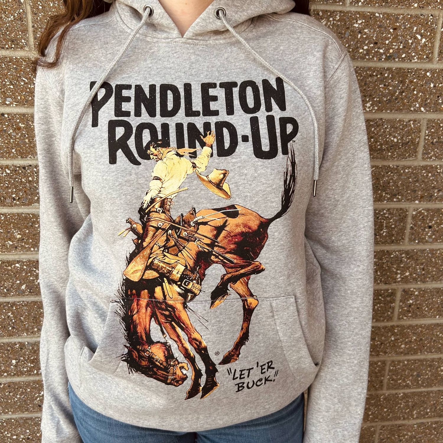 Pendleton Round-Up Full Color Bucking Horse Hoodie, size: S