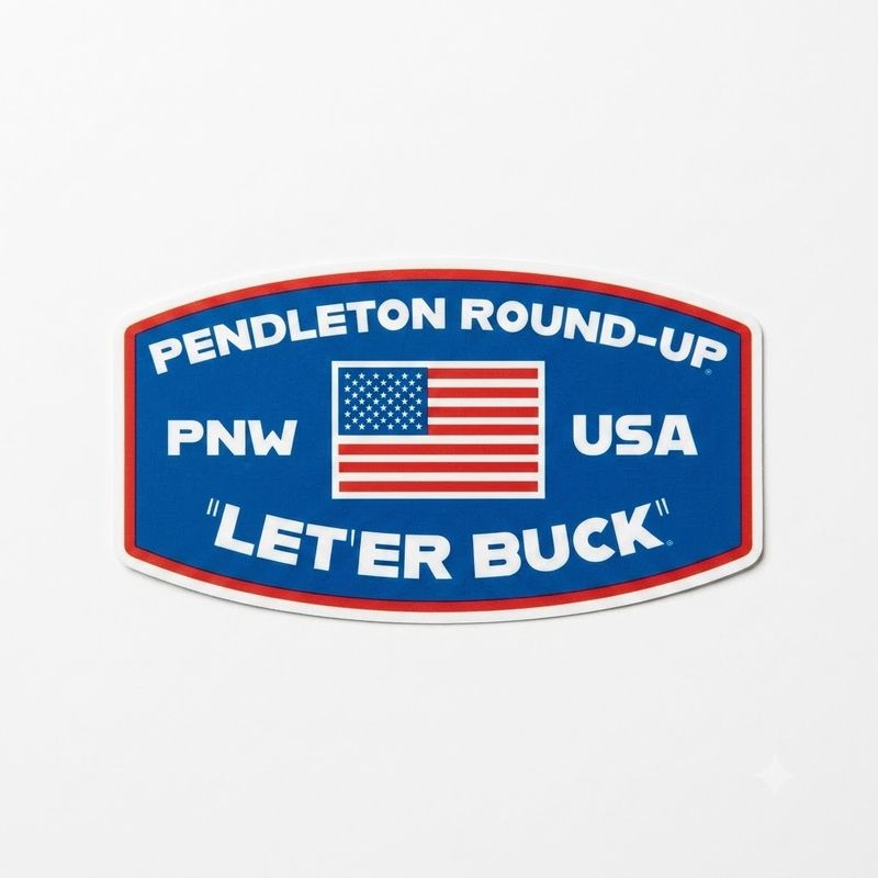 Pendleton Round-Up Flag Sticker