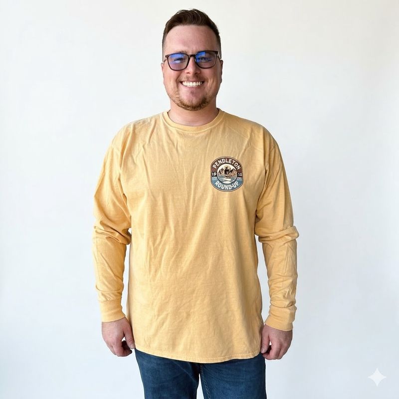 Men's Pendleton Round-Up Mustard Vampire Long Sleeve Tee