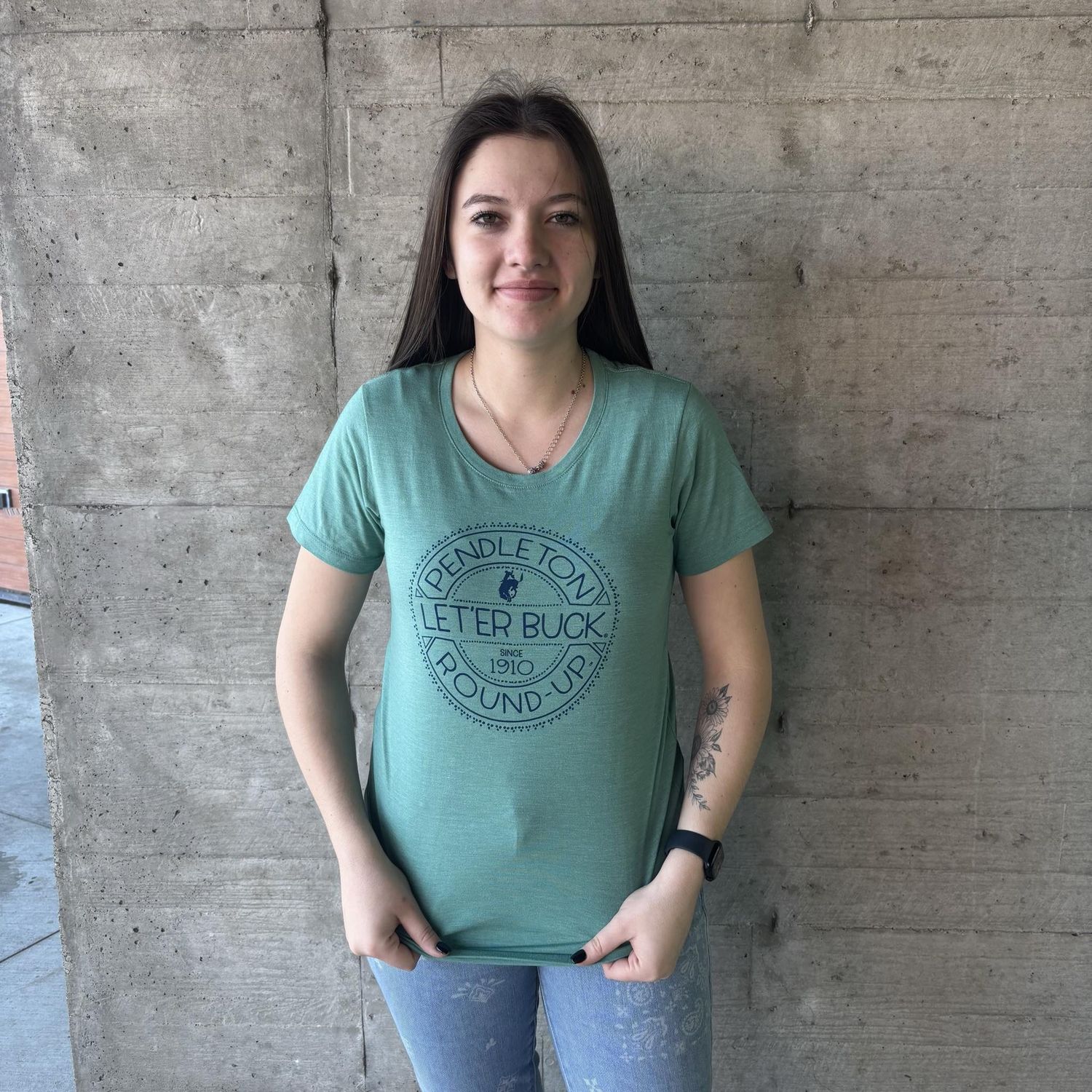 Ladies Pendleton Round-Up Wandering By Tee