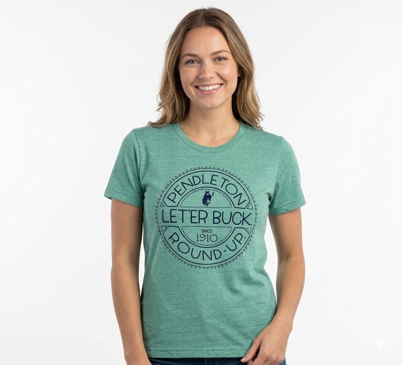 Ladies Pendleton Round-Up Wandering By Tee