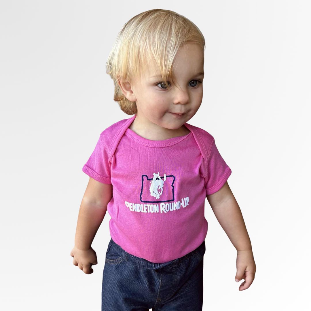 Infant Pendleton Round-Up Pink Oregon Onesie