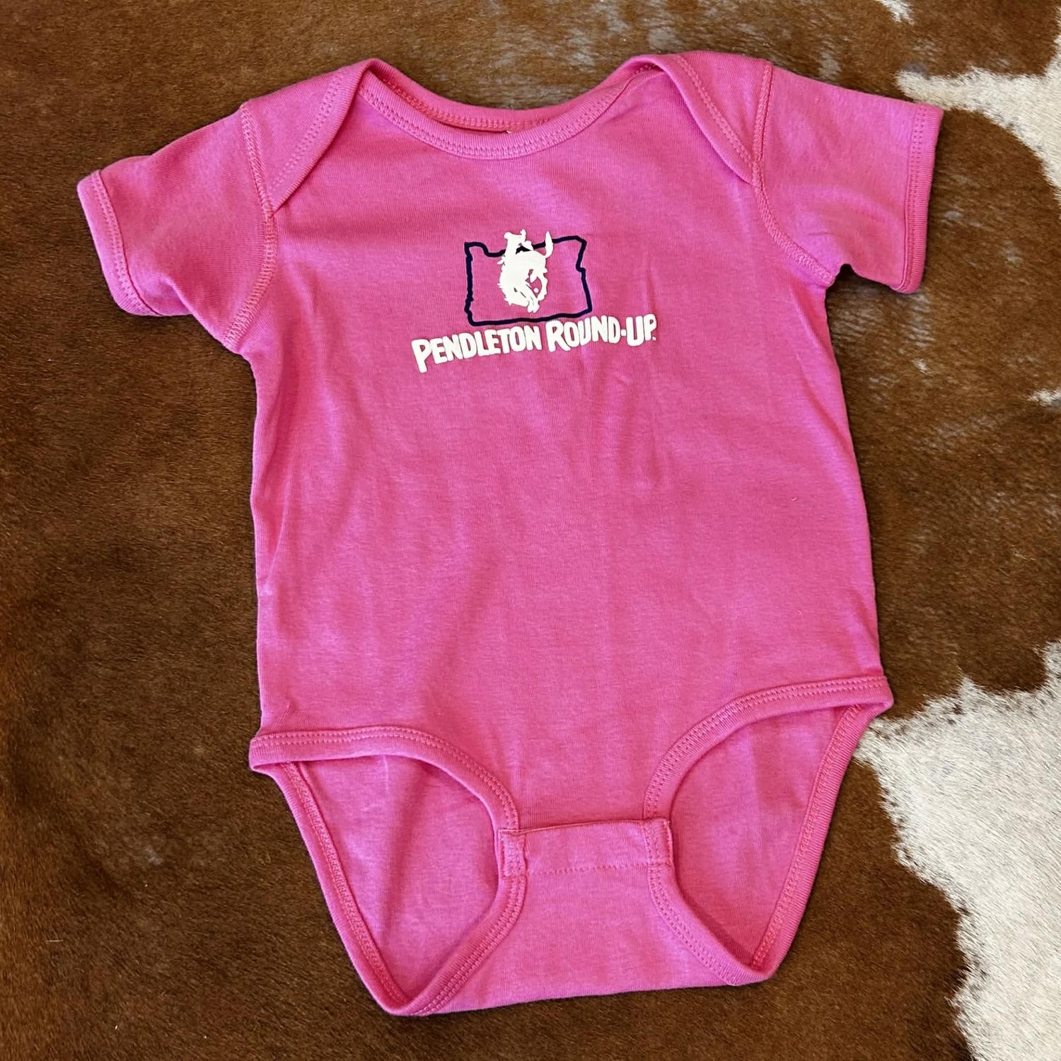 Infant Pendleton Round-Up Pink Oregon Onesie, size: 6M