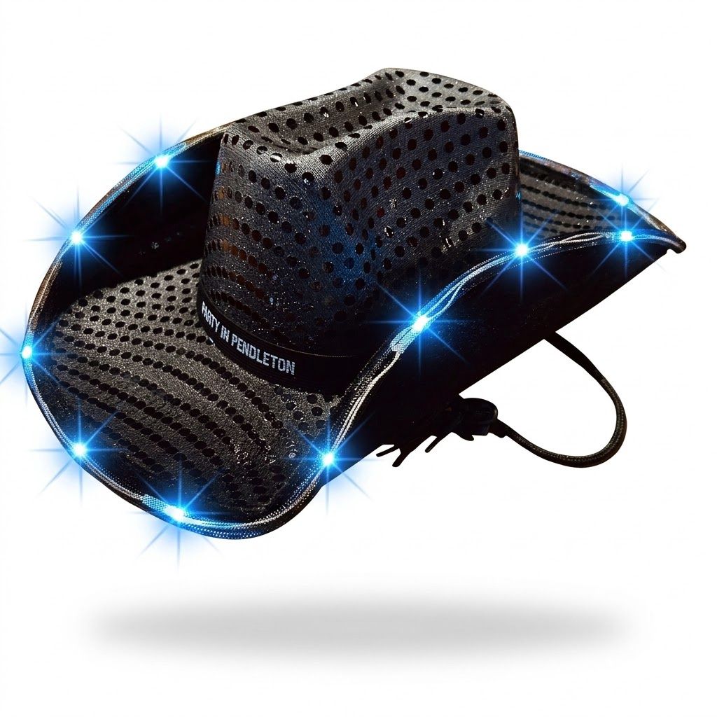 Pendleton Whisky Music Fest Light Up Cowboy Hat, Color: Black