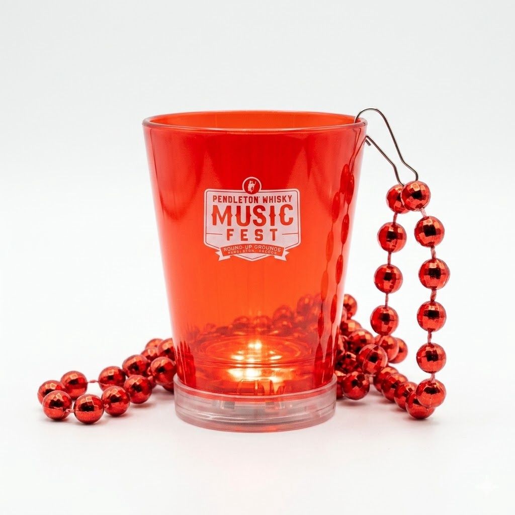 Pendleton Whisky Music Fest Light Up Shot Glass Necklace