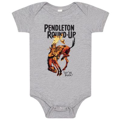 Infant Pendleton Round-Up Gray Full Color Bucking Horse Onesie