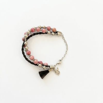 Pendleton Round-Up Horse Hair Pink Rhodonite Bracelet