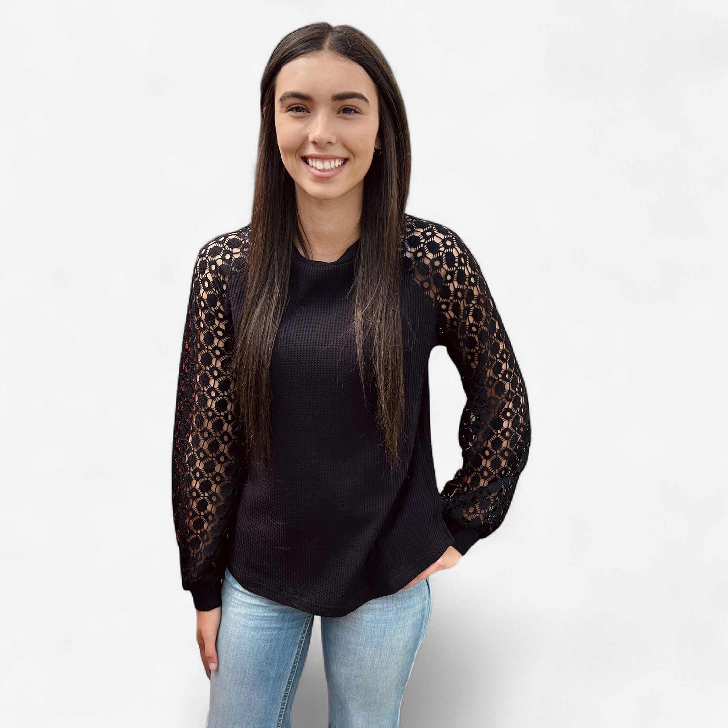Ladies Cruel Pendleton Round-Up Waffle Knit Blouse