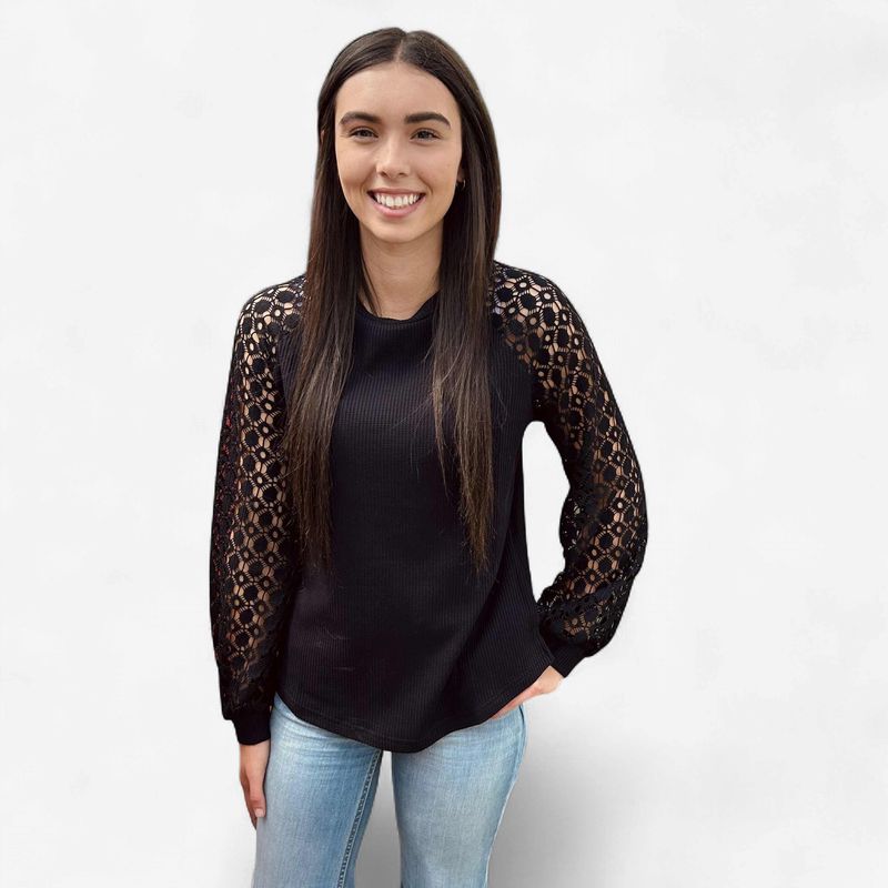 Ladies Cruel Pendleton Round-Up Waffle Knit Blouse