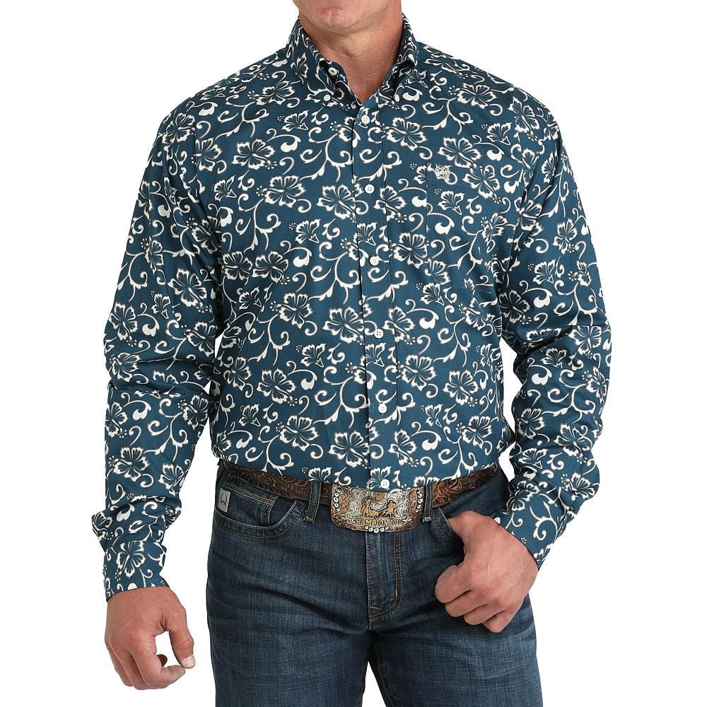 Men's Cinch Pendleton Round-Up Hibiscus Long Sleeve Button Up